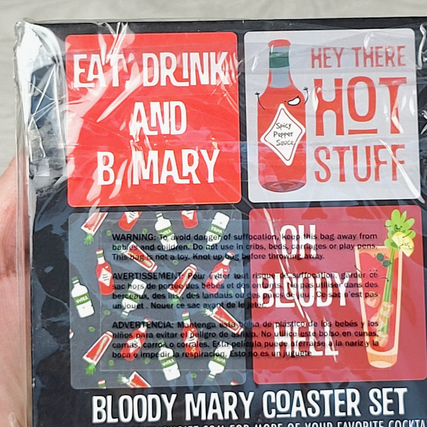 JJON1 - NEW - Bloody Mary coaster and drink rim set