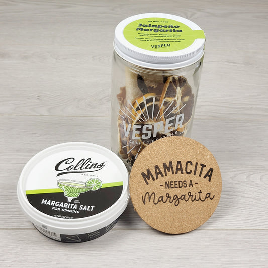 JJON1 - Margarita lot (jalapeno margarita mix, coaster and drink rimmer)
