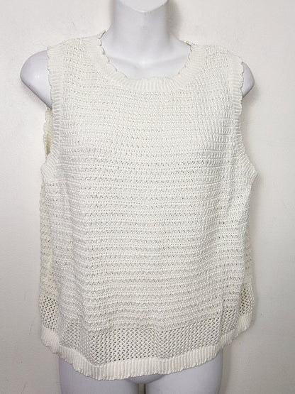 LIRE1 - Joe Fresh cream coloured sweater vest.  Size medium