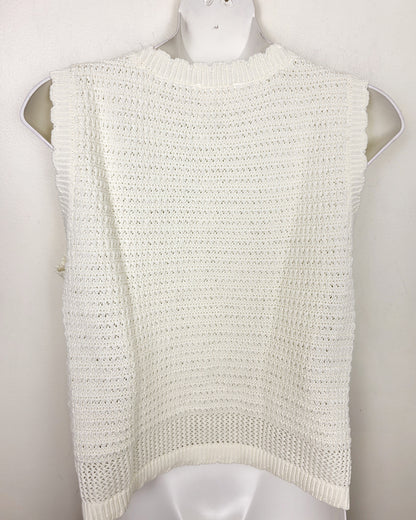 LIRE1 - Joe Fresh cream coloured sweater vest.  Size medium