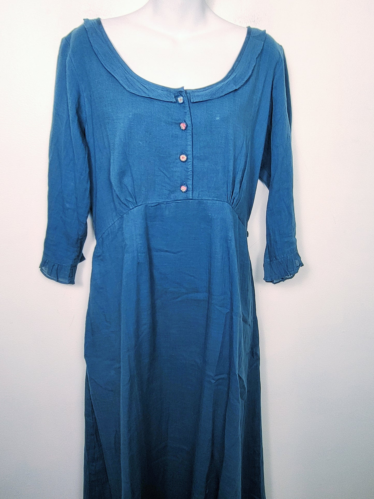 LIRE1 - NEW - April Cornell teal "Emily" dress. Size medium