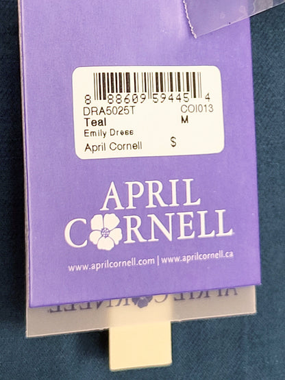 LIRE1 - NEW - April Cornell teal "Emily" dress. Size medium