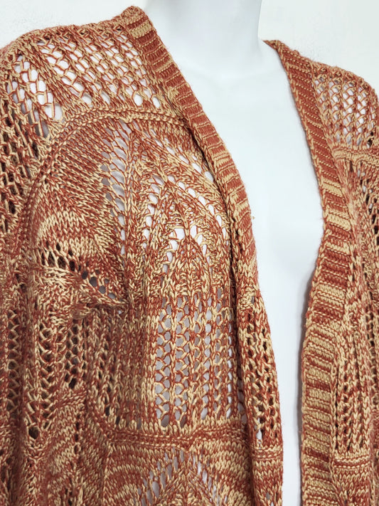 DOKN1 - Grace and Lace open knit cardigan sweater. Sizes like a large
