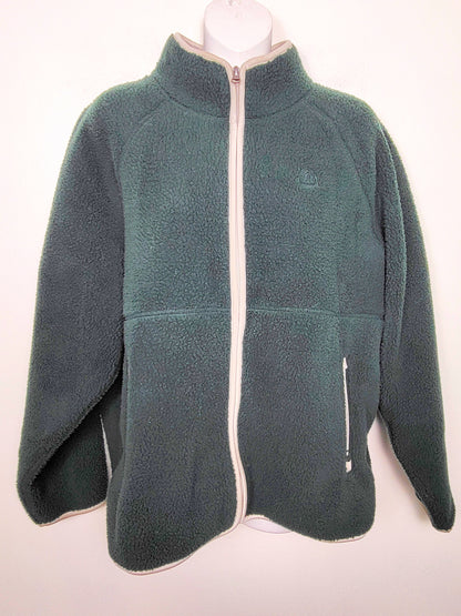 AGLL2 - Sierra Designs forest green sherpa fleece. Size large