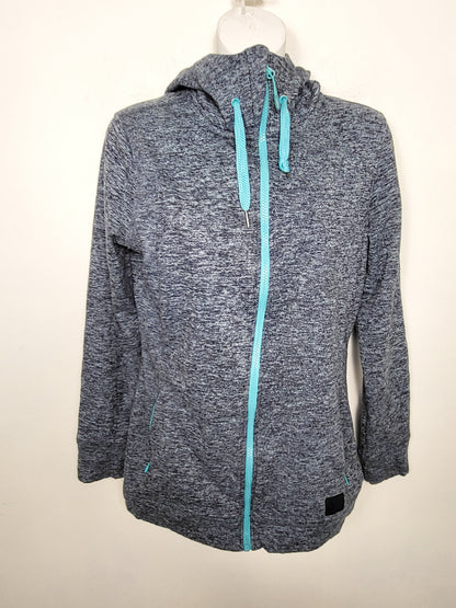 AGLL2  O'neill heathered blue zip up hoodie. Size medium