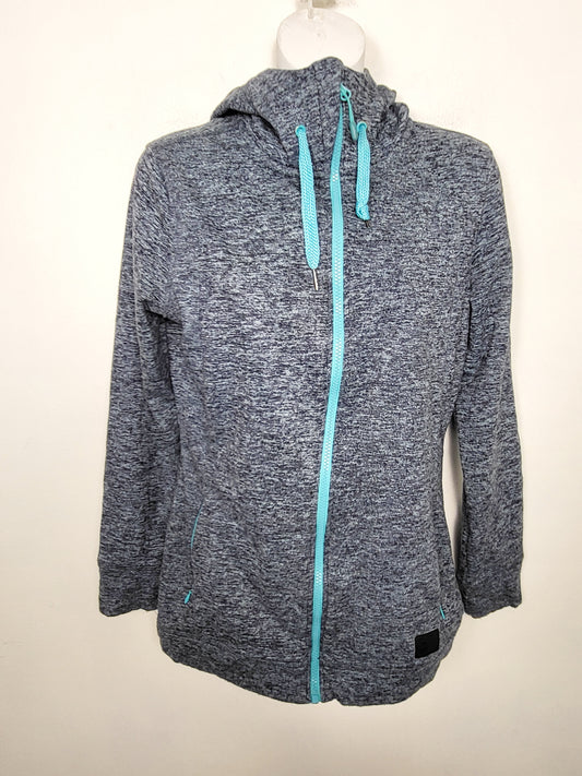 AGLL2  O'neill heathered blue zip up hoodie. Size medium