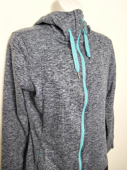 AGLL2  O'neill heathered blue zip up hoodie. Size medium