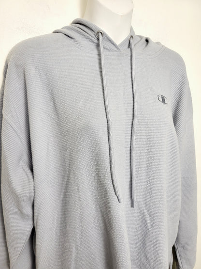 AGLL2 - Champion textured blue-grey pullover hoodie. Size medium