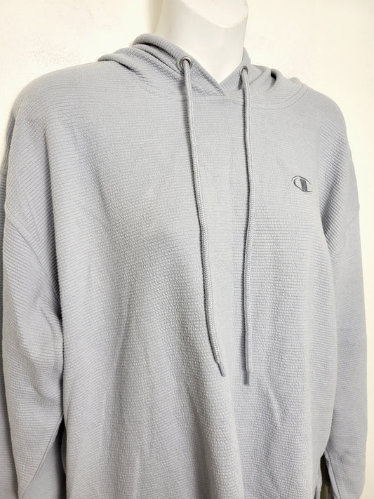 AGLL2 - Champion textured blue-grey pullover hoodie. Size medium