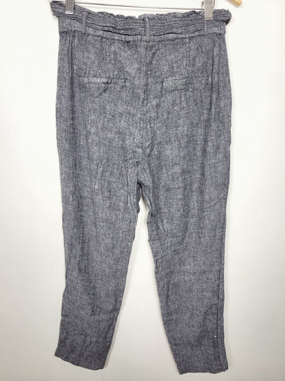 AGLL2 - Dynamite grey high rise rayon/linen blend belt tie wide leg pants. Size small