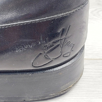 John Fluevog Twin Turbine 1611 First Avenue black Classy Spat Zipper Boots. Men's size 9