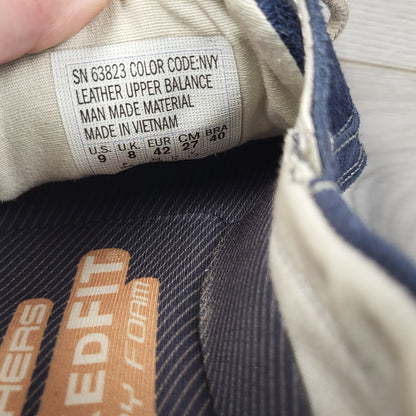 Skechers navy slip-on Tevin boat shoes. Men's size 9