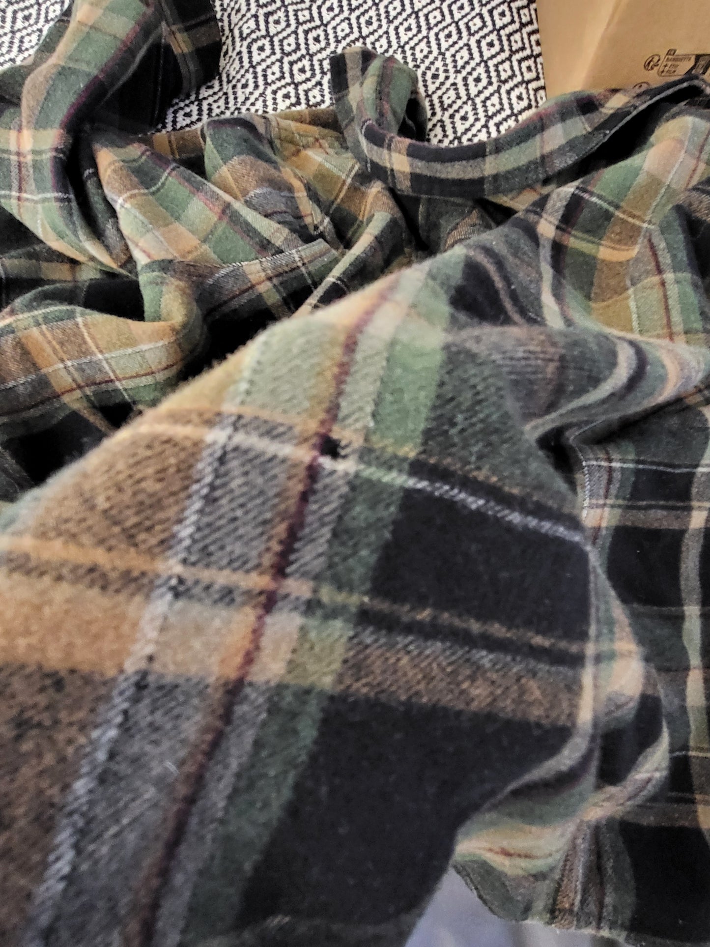 KLJ2 - The Ecologyst wool plaid button down shirt. Women's XL (or men's L)