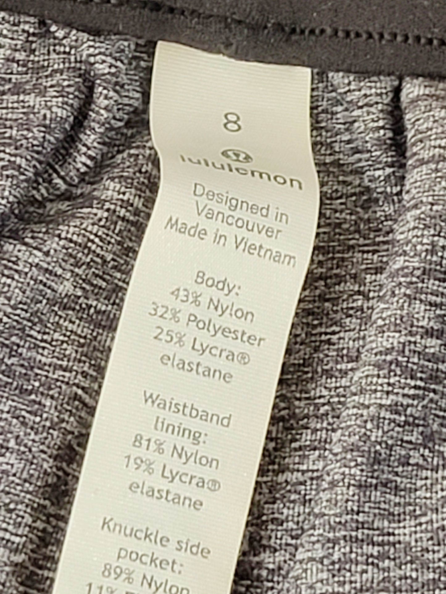 KLJ2 - Lululemon Keep Moving 7/8 Pant in Heathered Grey. Size 8