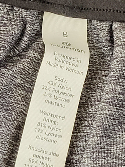 KLJ2 - Lululemon Keep Moving 7/8 Pant in Heathered Grey. Size 8
