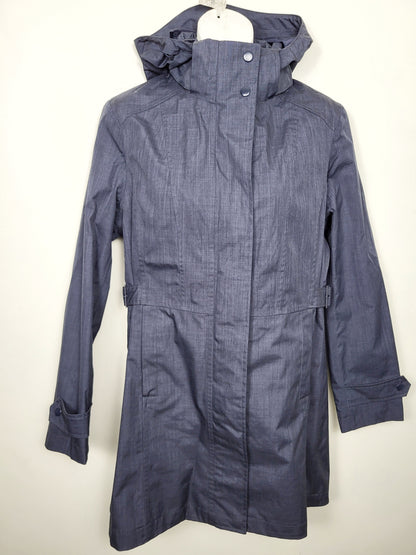 KHW2 - Kirkland blue-grey hooded rain coat. Size small