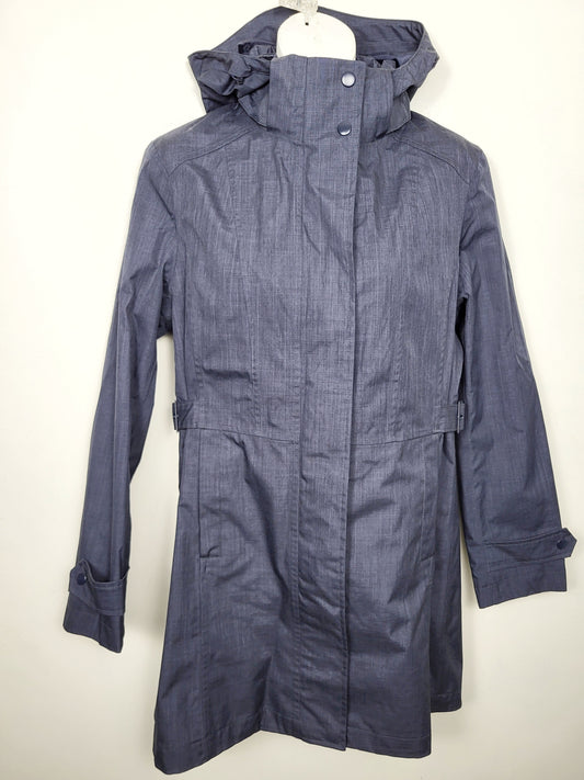 KHW2 - Kirkland blue-grey hooded rain coat. Size small