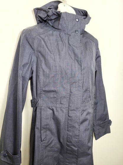 KHW2 - Kirkland blue-grey hooded rain coat. Size small