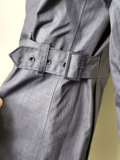 KHW2 - Kirkland blue-grey hooded rain coat. Size small