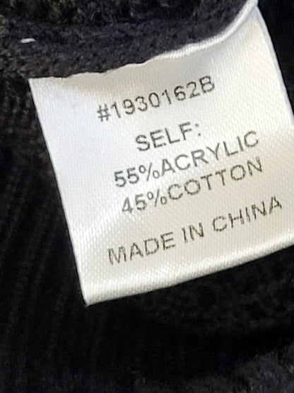 KHW2 - Bohme black open knit sweater with ruffles. Size large (measures as a medium)