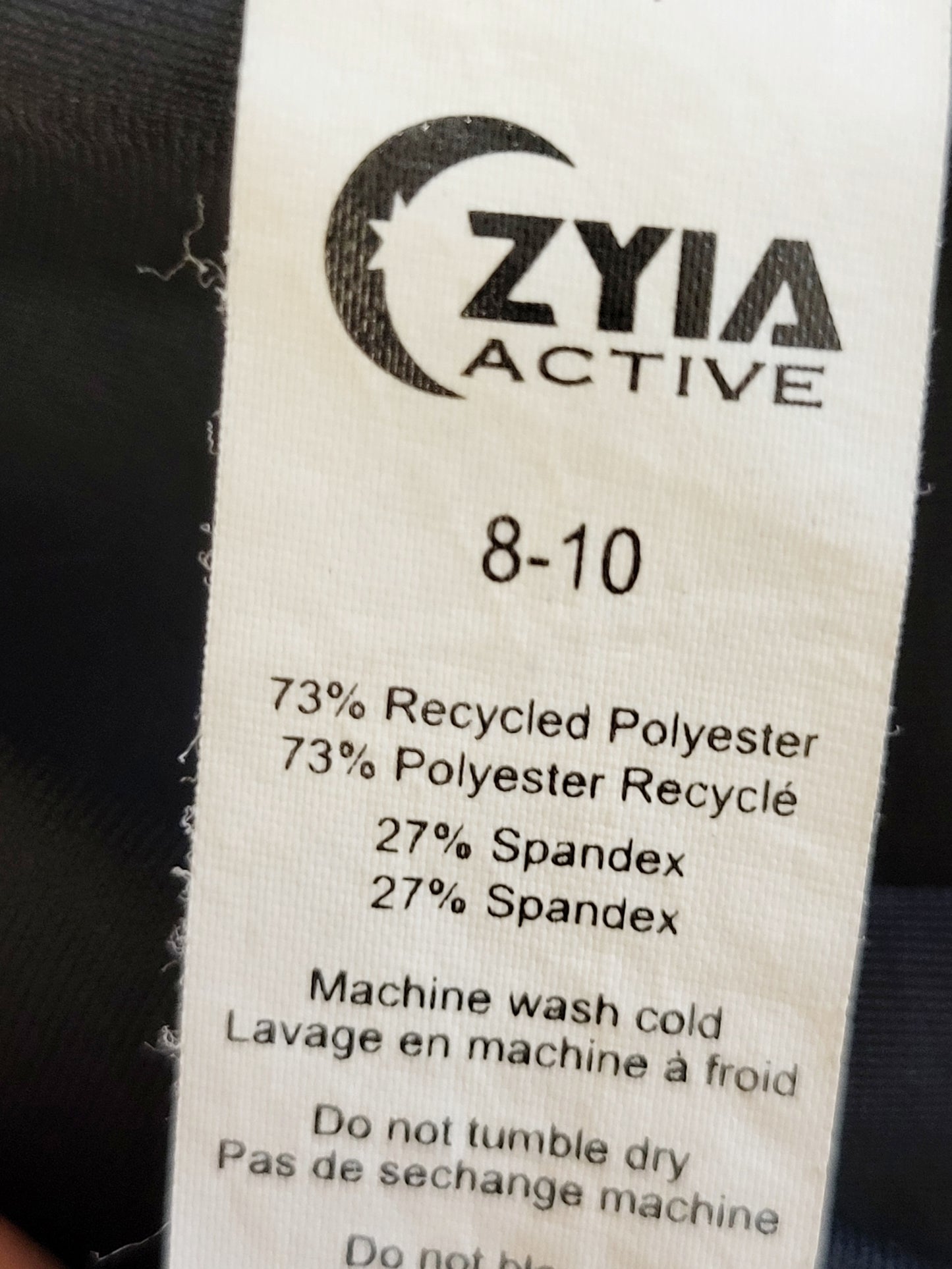 KHW - Zyia Active "Light and Tight" 7/8 leggings. Size 8-10