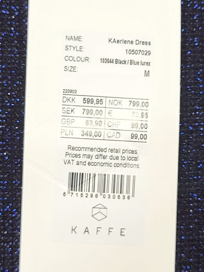 KHW2 - NEW - Kaffe black and blue sparkly Kaerlene dress. Size medium