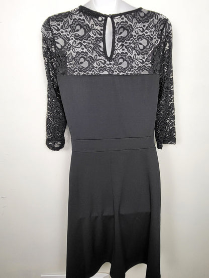 KHW2 - NEW - Warehouse One Sloane + Sadie black and pink lace dress. Size medium