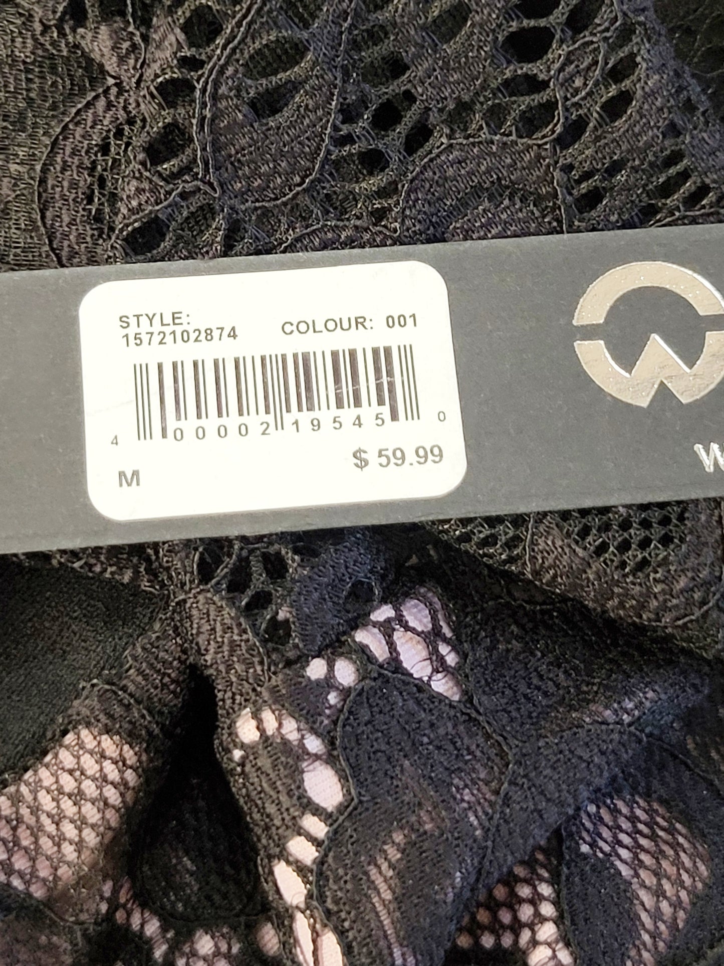 KHW2 - NEW - Warehouse One Sloane + Sadie black and pink lace dress. Size medium