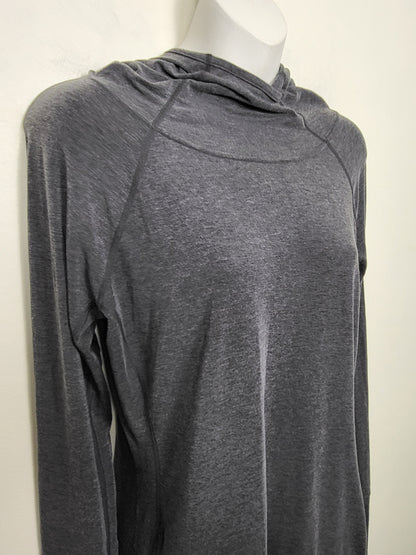 KHW - Gap Fit grey hooded "Breathe" active top. Size medium