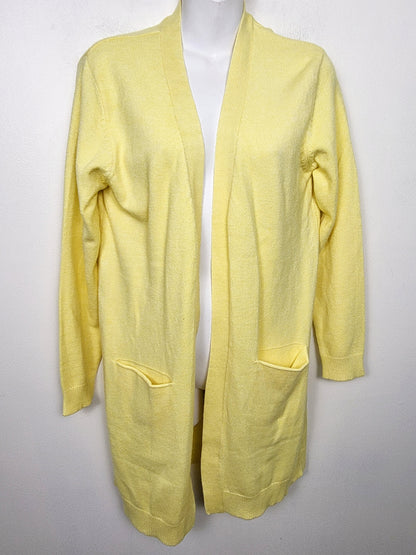 KHW2 - NEW - B. Young lemon coloured "Feeling Good" open cardigan. Size medium