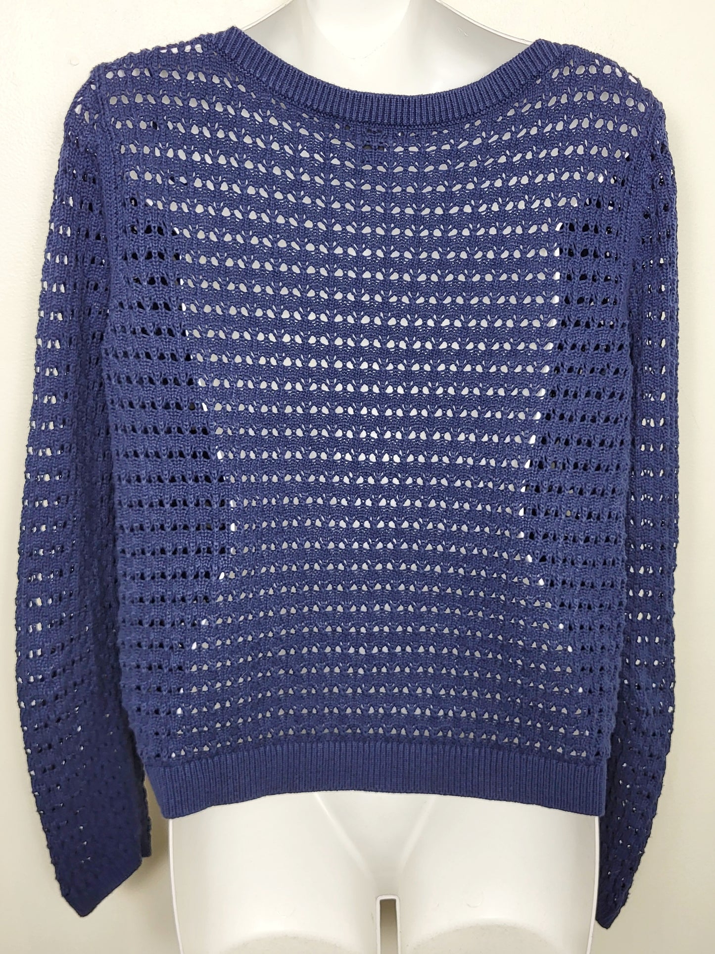 TRCA1 - RW and Co navy open knit sweater. Size large