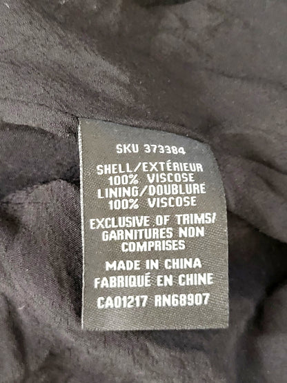 TRCA1 - Le Chateau black striped belted wrap dress. Size medium