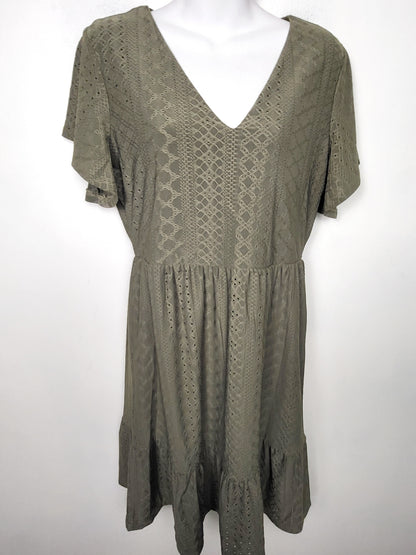 JLMB1 - Only olive green "Sandra" eyelet dress. Size medium