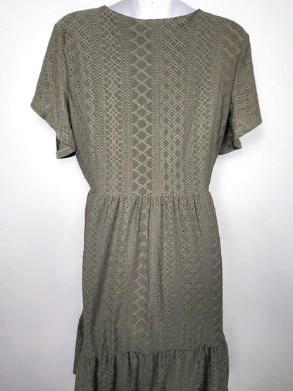 JLMB1 - Only olive green "Sandra" eyelet dress. Size medium