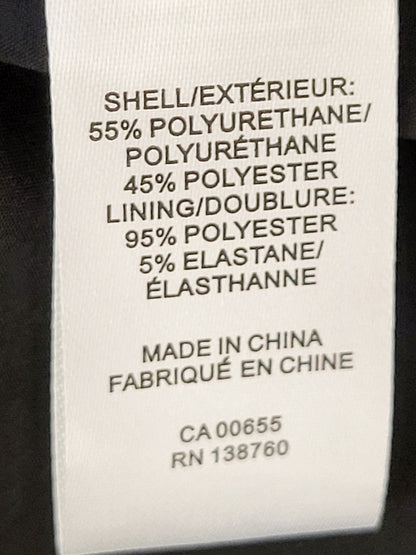 JLMB1 - RW and Co black floral embroidered faux leather mini skirt. Size 8