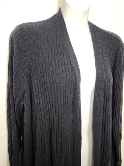 SPMP - Reitmans black rib knit long open cardigan sweater. Size 3X