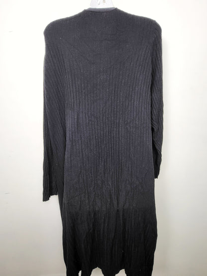 SPMP - Reitmans black rib knit long open cardigan sweater. Size 3X