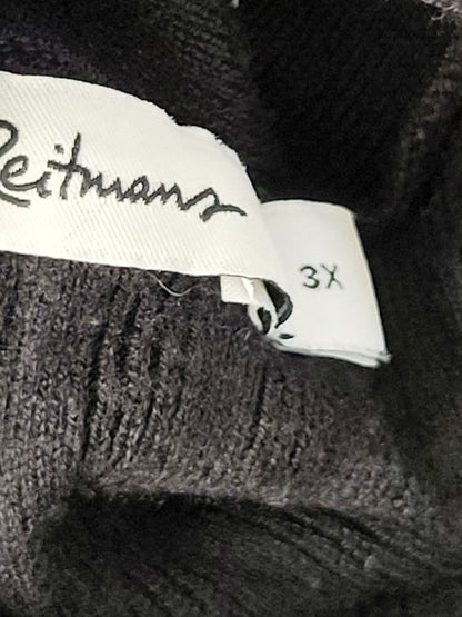 SPMP - Reitmans black rib knit long open cardigan sweater. Size 3X