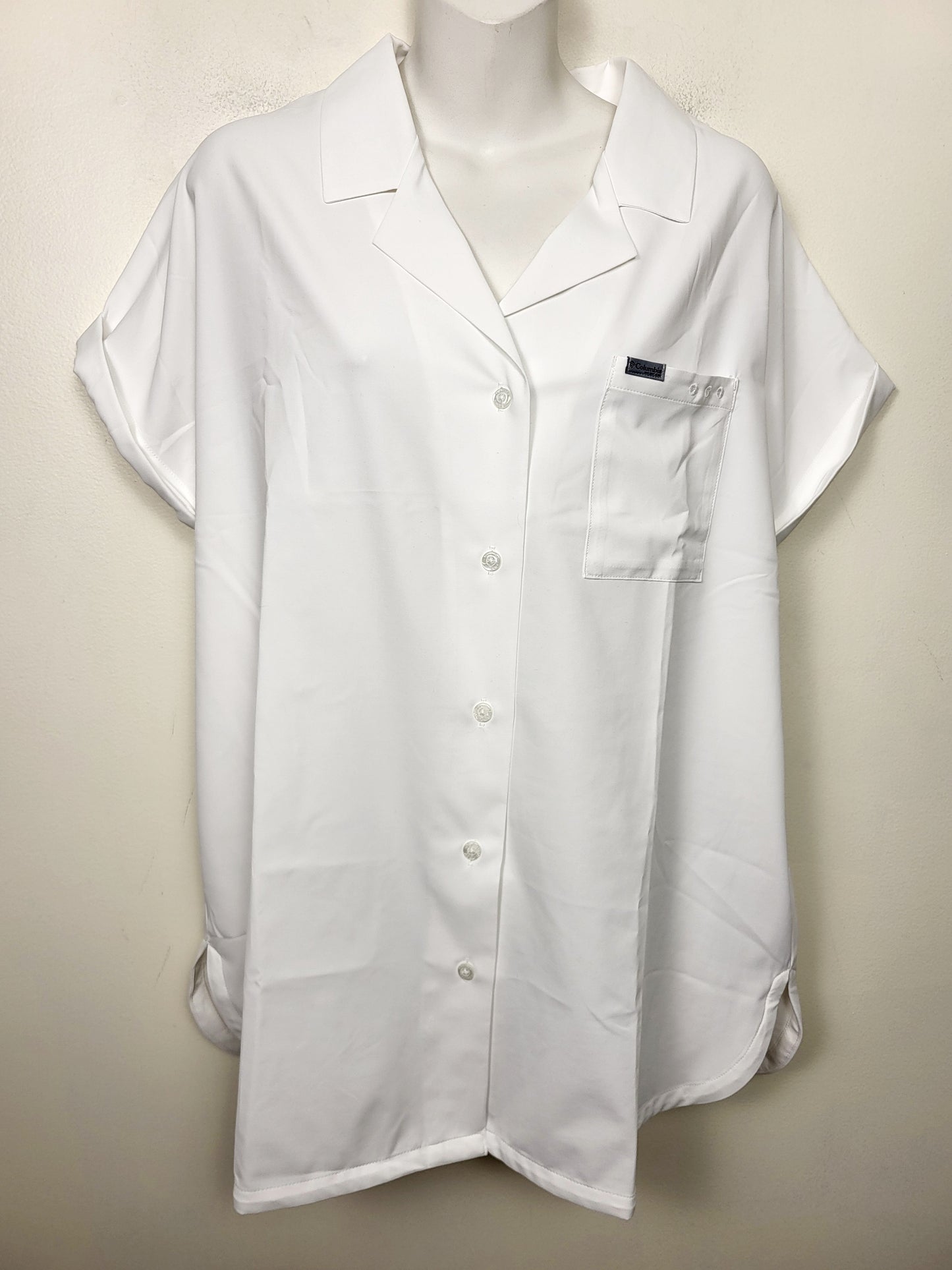 SPMP1- Columbia Women's PFG Sun Drifter Woven Short Sleeve Shirt. Size XL