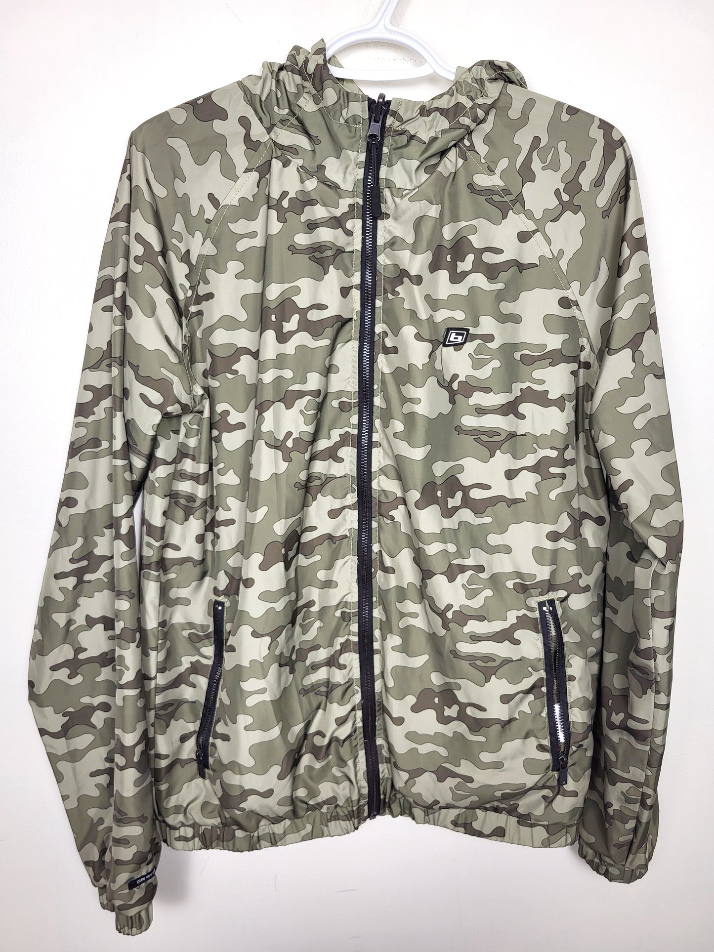 AART - Blend denim camouflahe reversible windbreaker. Men's Small