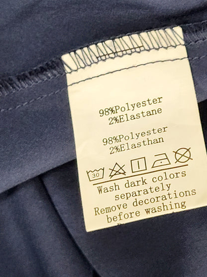 JLMB2 - Belle Poque navy vintage inspired A-line midi swing skirt. Size large