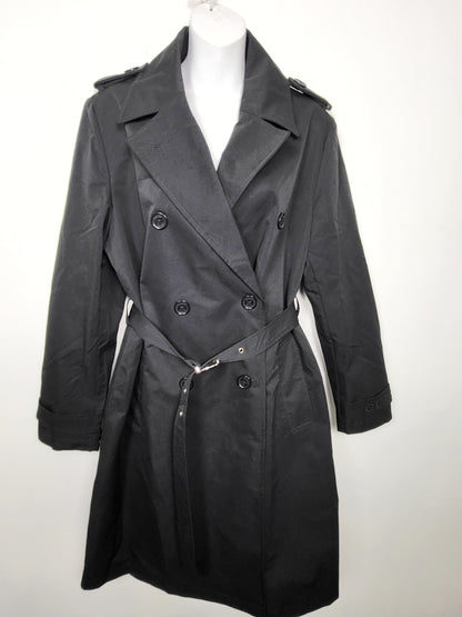 JLMB2 - Guess black double breasted belted trench coat. Size medium