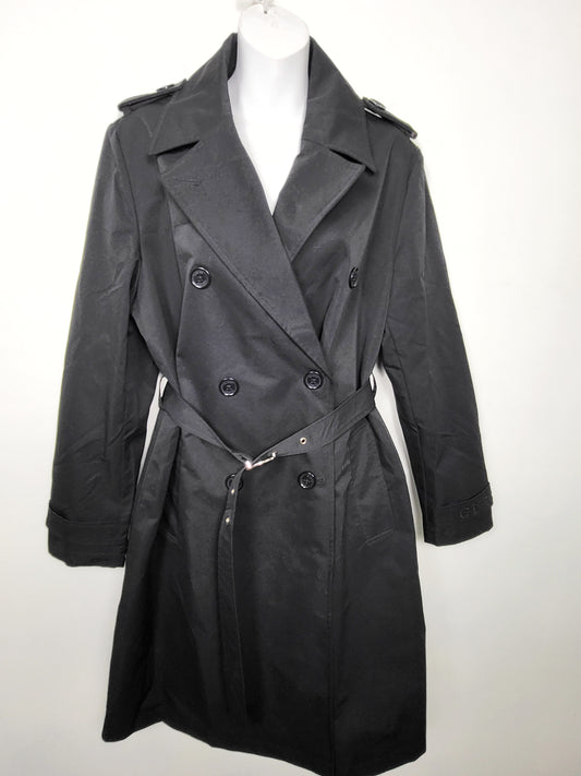 JLMB2 - Guess black double breasted belted trench coat. Size medium