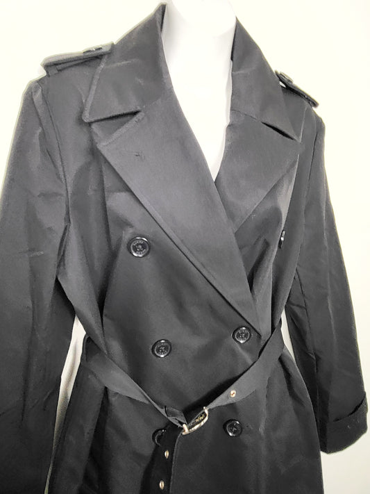 JLMB2 - Guess black double breasted belted trench coat. Size medium
