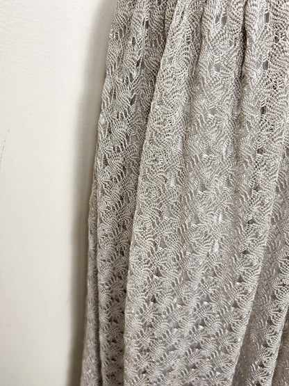 JLMB2 - London Times open knit mid dress with satin halter neckline. Size 8