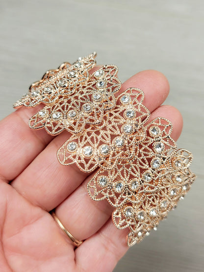 CHSP1 - I.N.C. rose gold toned crystal filigree jewelry set.
