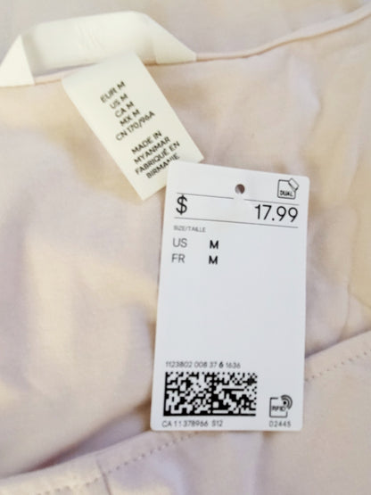 CHSP2 - NEW- H and M light pink box neck bodysuit. Size medium