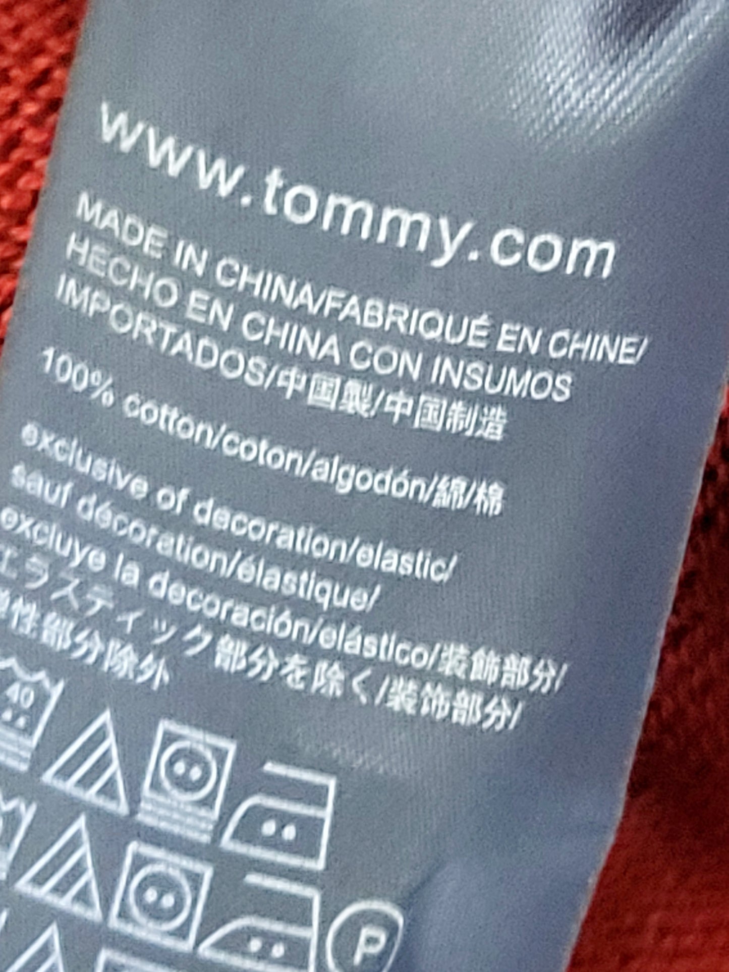 CHSP2 - Tommy Hilfiger red quarter zip pullover cotton sweater. Men's medium