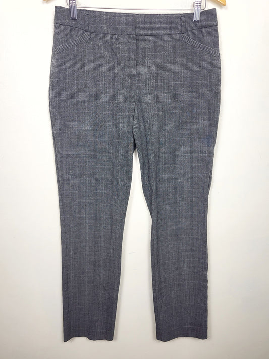 CHSP2 - Reitmans grey plaid straight leg trousers. Size 8 PETITE