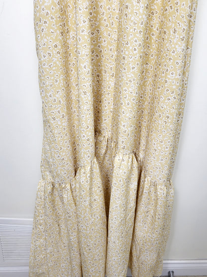 BRNA1 - Wishlist yellow floral pattern spaghetti strap maxi dress. Size large